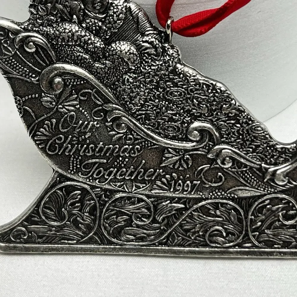Hallmark Keepsake Ornament 1997 Our Christmas Together Fine Pewter Sleigh Ride